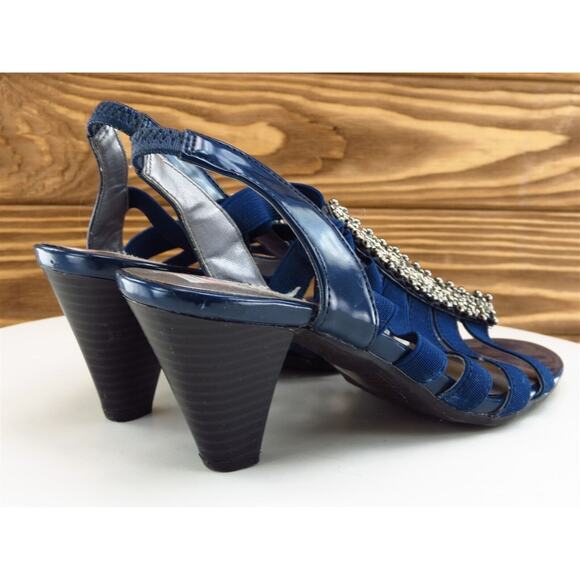 Karen Scott Size 6.5 Strappy Heel Blue Synthetic M Width Neema - Picture 6 of 10